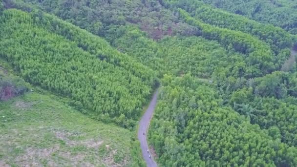 Tierras altas con bosque tropical y lago — Vídeos de Stock