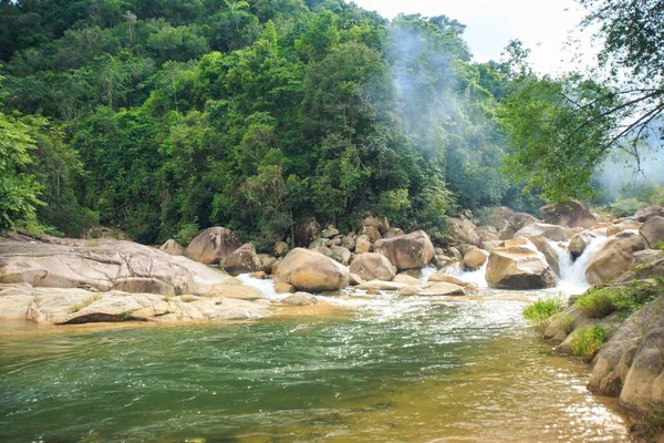 Mountain River Waterfall by Tropical Forest — Stock Photo, Image