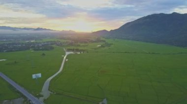 pirinç tarlaları nehir ve Vietnamca Köyü yakınında 