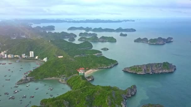 Islas maravillosas turísticas en la bahía del océano — Vídeos de Stock