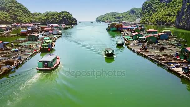 Vietnam August 2017 Lionel Richieupper View Touristische Motorboote Segeln Der — Stockvideo