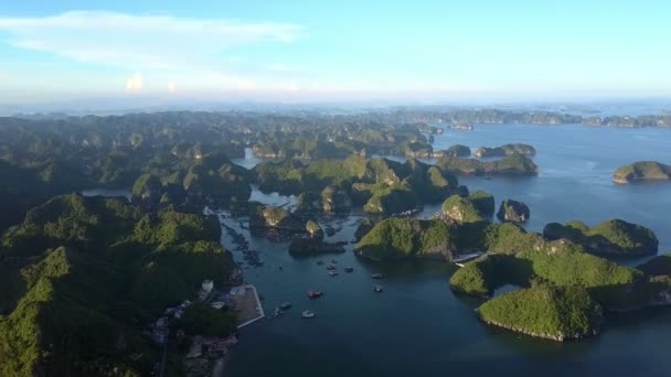 Üst Panoramik Görüntülemek Ünlü Okyanus Küçük Kayalık Adalar Ile Defne — Stok video