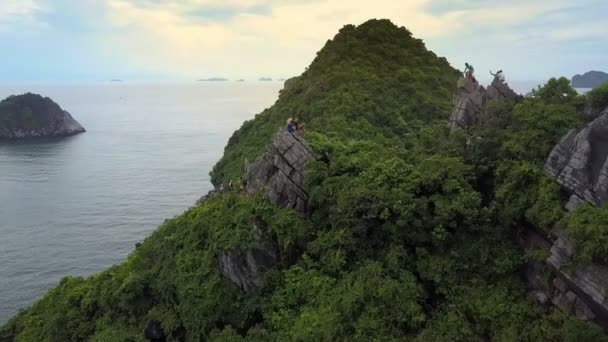 Довго Кота Єтнам 2017 Серпня Гул Видаляє Туристів Сидить Великих — стокове відео