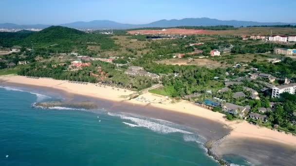 Hermosa Vista Panorámica Alta Costa Del Océano Marea Baja Con — Vídeos de Stock