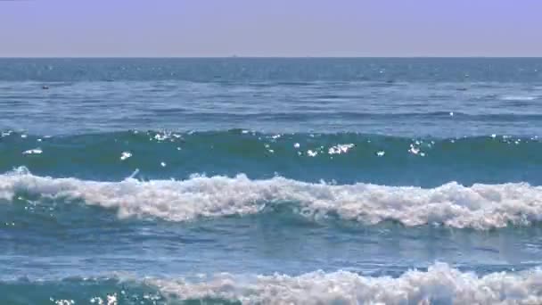 Nha Trang Vietnam Maart 2018 Meisje Zwembroek Ligt Surfplank Peddels — Stockvideo