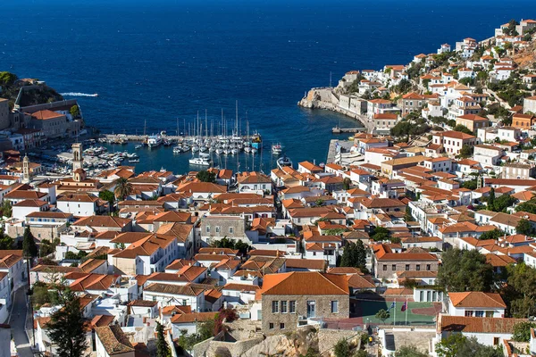 Blick von oben auf die Insel Hydra — Stockfoto