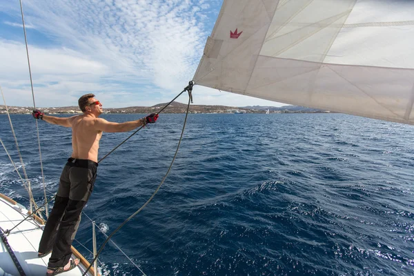 Sailor delta i regattan — Stockfoto