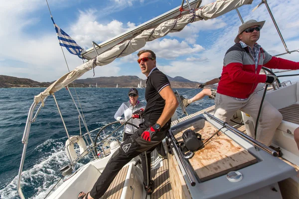 Sailors participate in sailing regatta Stock Picture