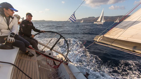 Sailors participate in sailing regatta — Stock Photo, Image