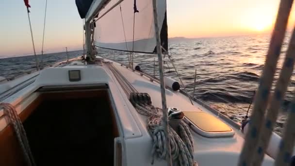 Yacht in Aegean sea — Stock Video