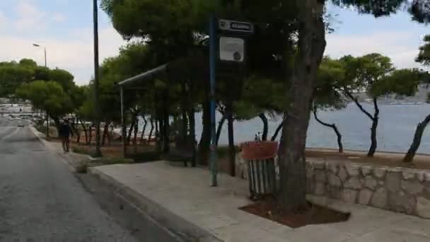 Road along Aegean Sea — Stock Video