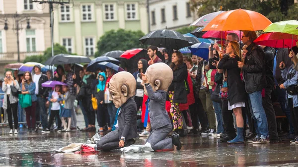 Krakow tiyatro gece festival katılımcıları — Stok fotoğraf