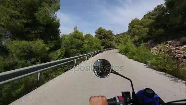 Riding on the roads of Poros island — Stock Video