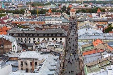 Krakow eski şehrin çatıları