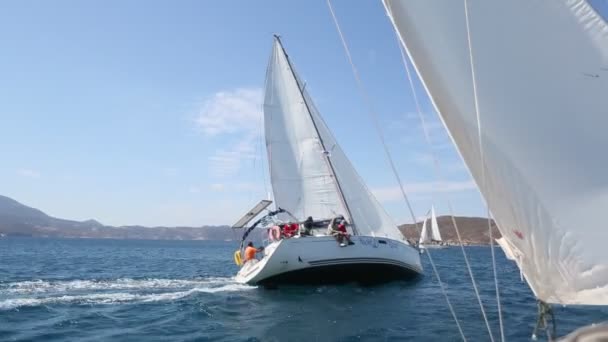 船员参加帆船比赛 — 图库视频影像