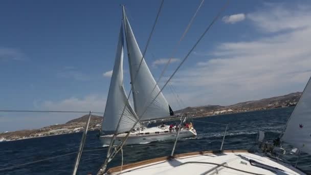 Les marins participent à la régate de voile — Video