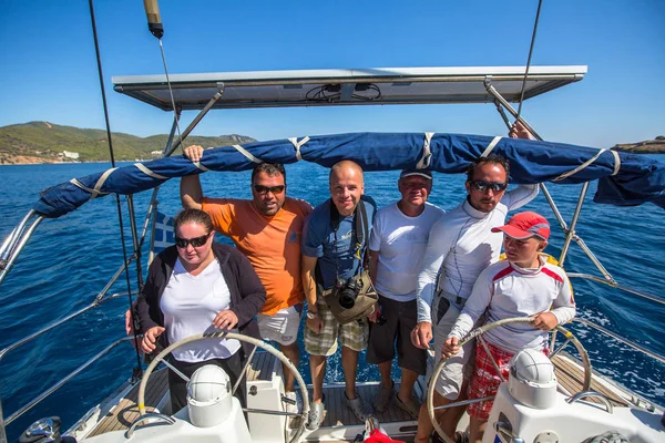 Sailors participate in sailing regatta Stock Picture