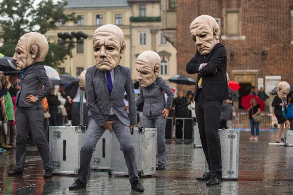 Participantes do festival Noite de Teatro de Cracóvia — Fotografia de Stock