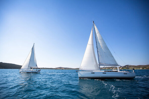 Racing yachts in the Aegean Sea