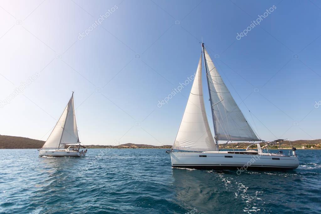 Luxury yachts at regatta
