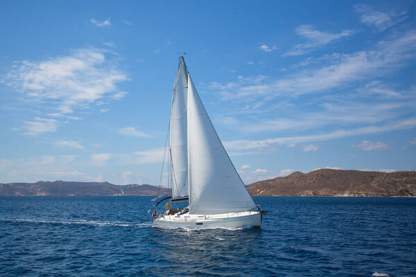 Luxury yacht at regatta