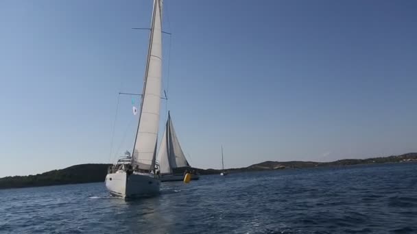 Los marineros participan en la isla de regata de vela — Vídeos de Stock