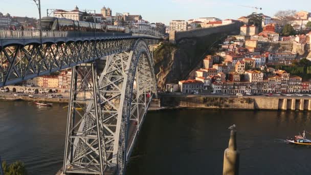 Fiume Douro e ponte Dom Luis I — Video Stock