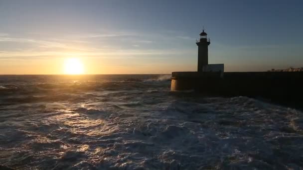 Belo pôr-do-sol oceano — Vídeo de Stock