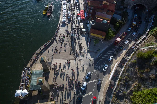 Top view of Ribeira at Douro river — Stock Photo, Image