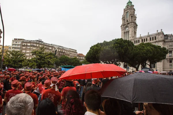 Uczestników Queima Das Fitas Parade — Zdjęcie stockowe