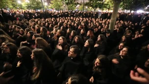 Традиційні свята студентів у Португалії — стокове відео
