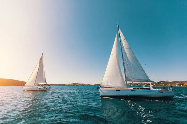 Sailing yachts at the Aegean Sea