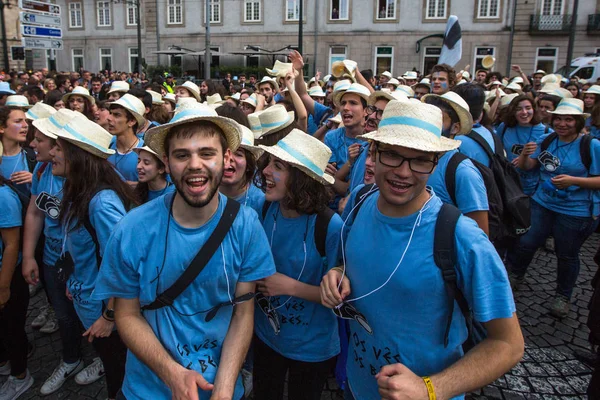 Tradiční slavnosti studentů portugalských univerzit — Stock fotografie