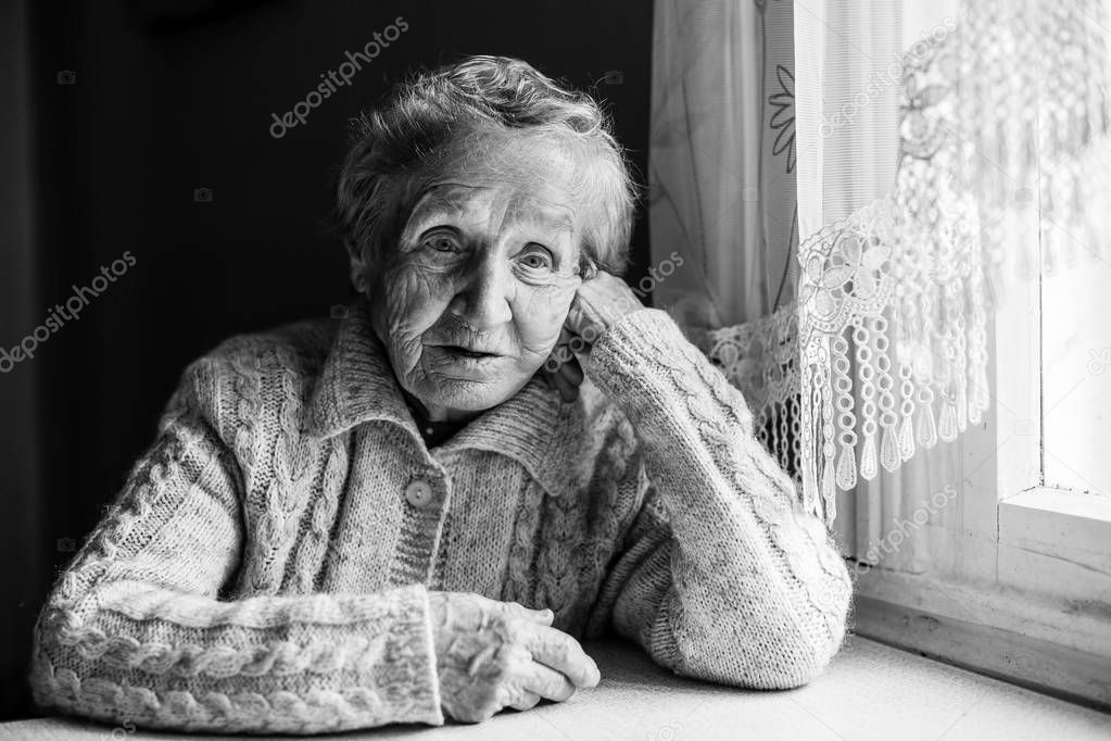sad pensive older women