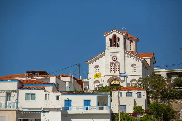 Blick auf die Kapelle auf andros island — Stockfoto