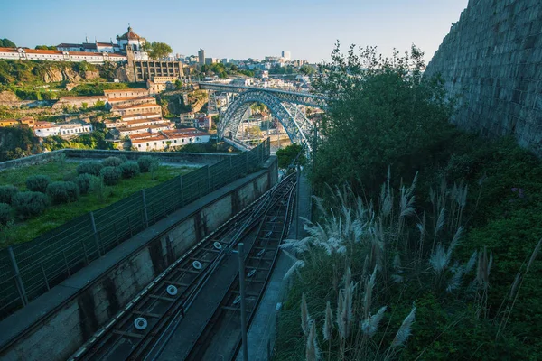 พาโนรามาที่มองเห็นสะพาน Dom Luis I — ภาพถ่ายสต็อก