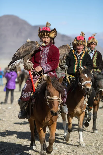 Kazachski Golden Eagle Hunters — Zdjęcie stockowe