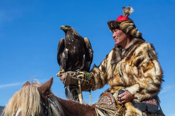 Kazachski Eagle Hunter — Zdjęcie stockowe