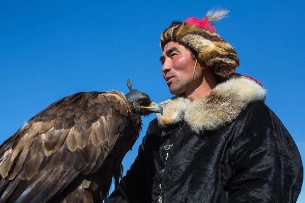 Eagle Hunter van Kazachs — Stockfoto