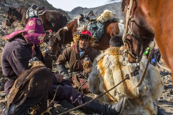 : Kazachski Golden Eagle Hunters — Zdjęcie stockowe