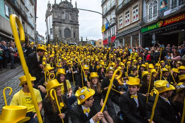 Porto Portugal Maj 2017 Queima Das Fitas Parade Traditionell Festlighet — Stockfoto