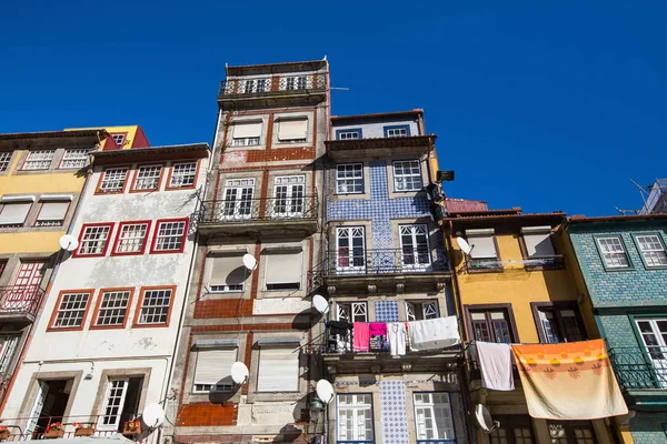 Fachadas Edifícios Parte Central Antigo Porto Portugal — Fotografia de Stock