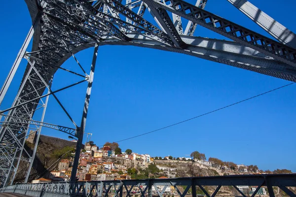 Dom Luis Dat Ijzeren Brug Binnen Mening Porto Portugal — Stockfoto