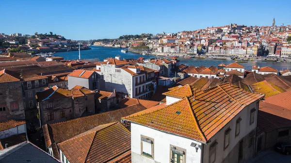 Pohled Řeku Douro Vila Nova Gaia Porto Portugalsko — Stock fotografie