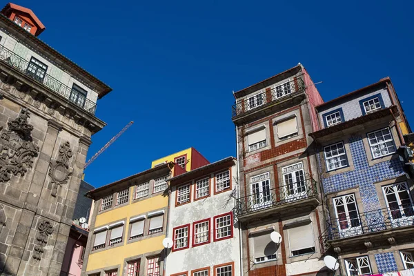 Фасады Старых Домов Районе Рибера Порту Португалия — стоковое фото