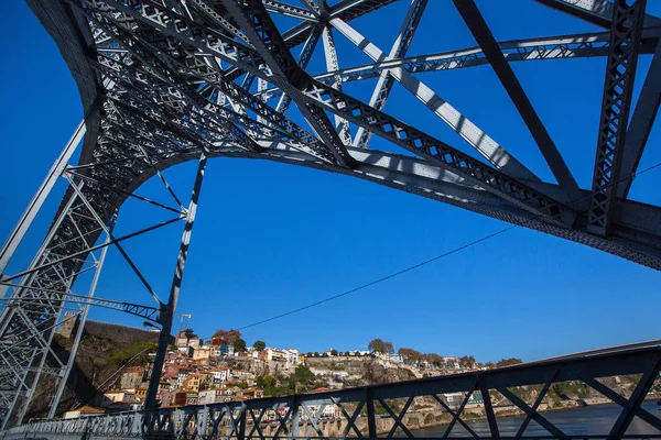 Inuti Syn Dom Luis Bridge Över Floden Douro Porto Portugal — Stockfoto