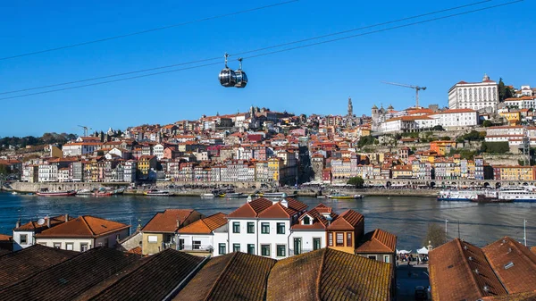 Vue Rivière Douro Dans Centre Ville Vila Nova Gaia Porto — Photo