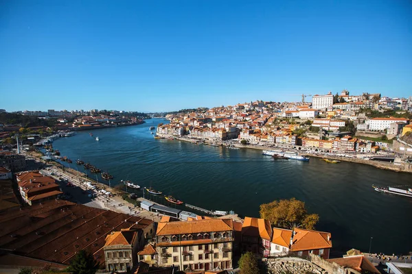 Vue Sur Rivière Douro Ribeira Vieux Centre Ville Porto Portugal — Photo