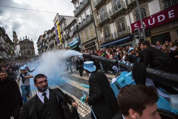 Porto Portugal Maio 2017 Participantes Desfile Queima Das Fitas Festa — Fotografia de Stock