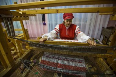 Vazhiny, Leningrad Region, Rusya Federasyonu - 21 Aralık 2017: Dekoratif sanat 